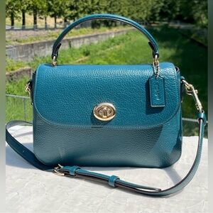 COACH Marlie Top Handle Satchel in Teal Ink C1557